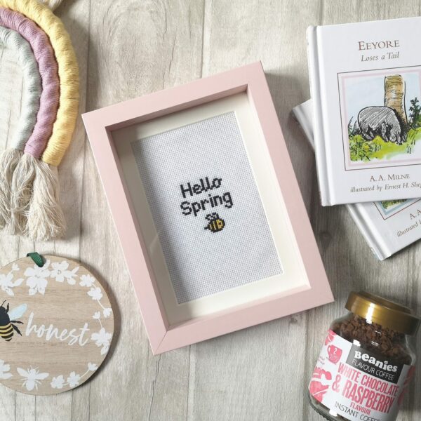 “Hello Spring” Cross Stitch (includes frame) - main product image