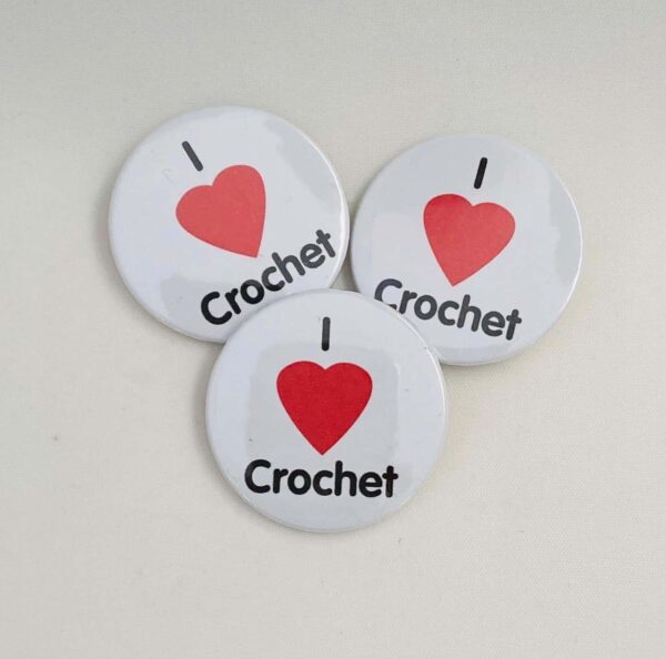 I Love Crochet Button Badge - product image 3