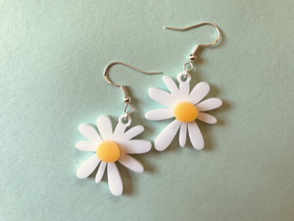 Daisy Earrings | Lasercut Acrylic Daisy Earrings | Daisy Flower Earrings - main product image