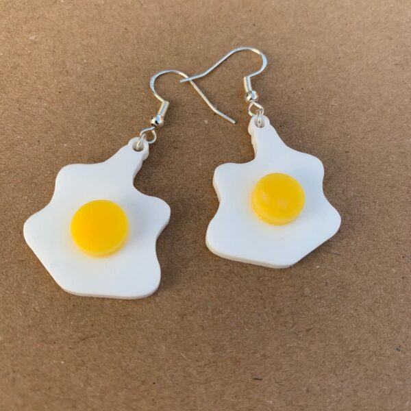 Fried Egg Earrings | Lasercut Acrylic Egg Earrings | Novelty Gift Earrings - main product image