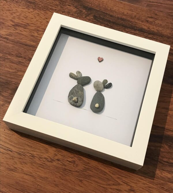 ‘Bunnies’ Pebble Art Frame - product image 3