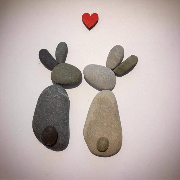 ‘Bunnies’ Pebble Art Frame - main product image