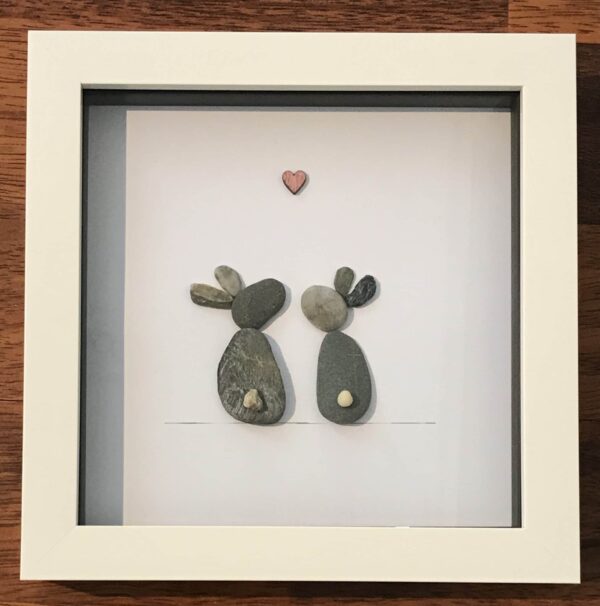 ‘Bunnies’ Pebble Art Frame - product image 2