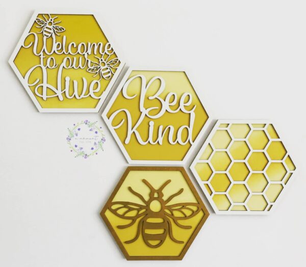 Welcome To Our Hive Honeycomb Wall Set - main product image