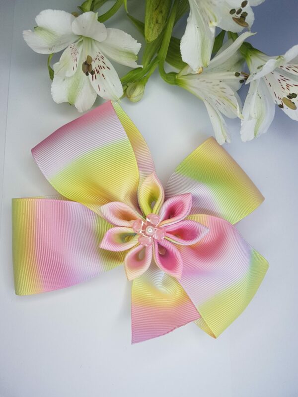 Rainbow hair bow clip - product image 4