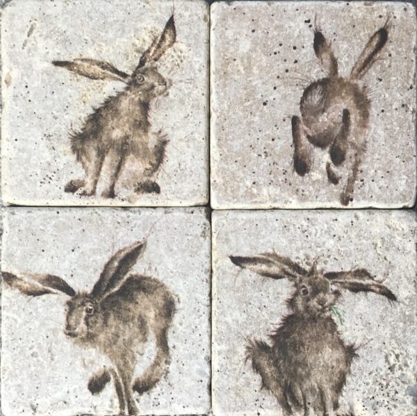 It’s A Hare’s Life natural stone coaster - main product image