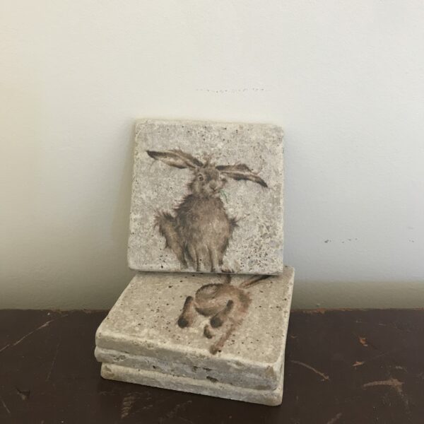 It’s A Hare’s Life natural stone coaster - product image 2