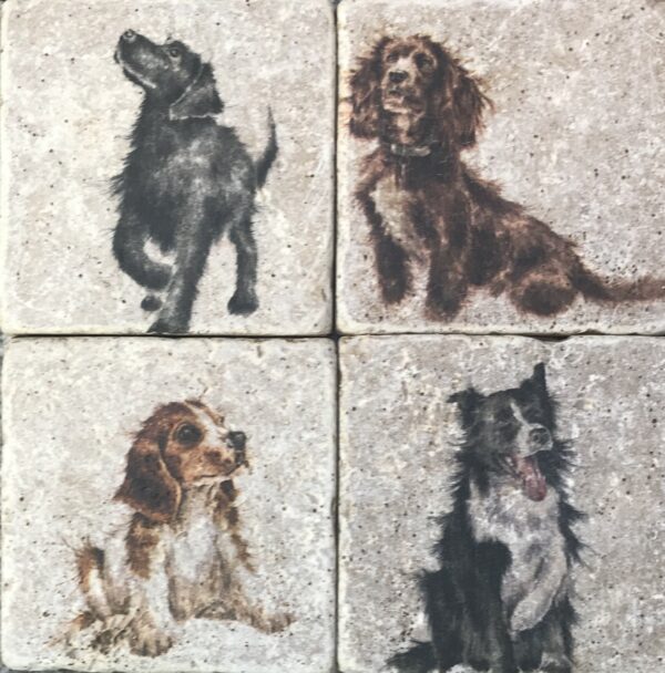 It’s A Dog’s Life natural stone coasters - main product image