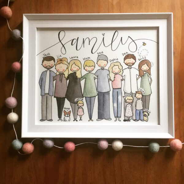 Bespoke, Hand Illustrated Family Portrait - product image 2