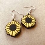 Sunflower Earrings | Lasercut Wood Flower Earrings | Novelty Gift Earrings