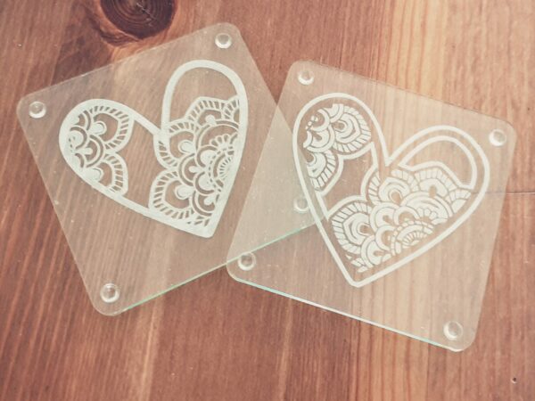 Engraved Heart Coasters - main product image