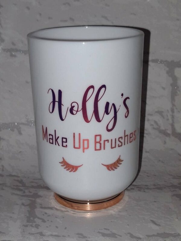 Personalised White and Rose Gold Make Up Brush Jar / Make Up Brush Holder / Make Up Brush Storage - product image 2