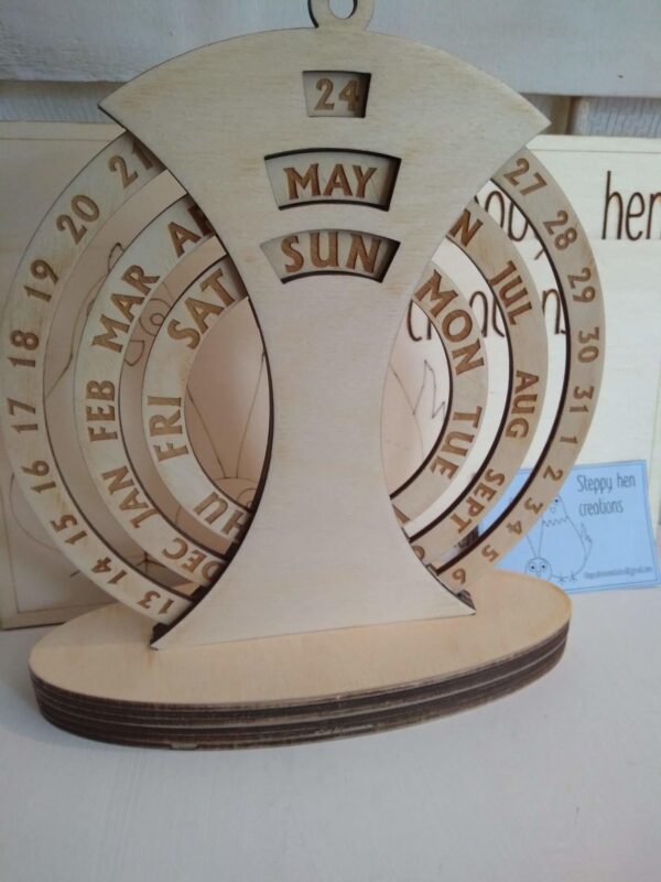 Perpetual calendar | Handmade from wood - product image 5