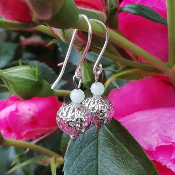 Amazonite sterling silver earrings, little dangle silver earrings - main product image