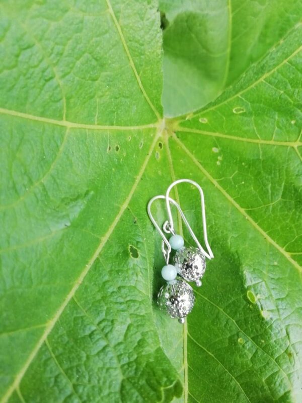 Amazonite sterling silver earrings, little dangle silver earrings - product image 5