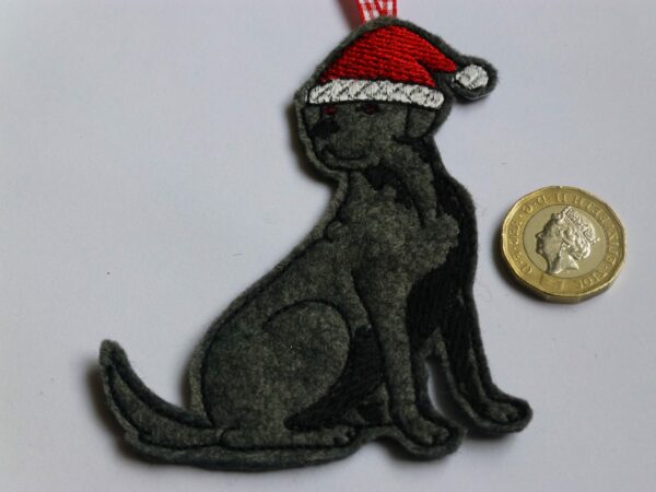 Labrador in santa hat – christmas tree decoration - main product image