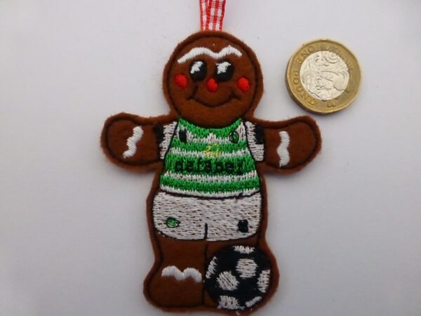 Gingerbread footballer wearing Celtic colours - main product image