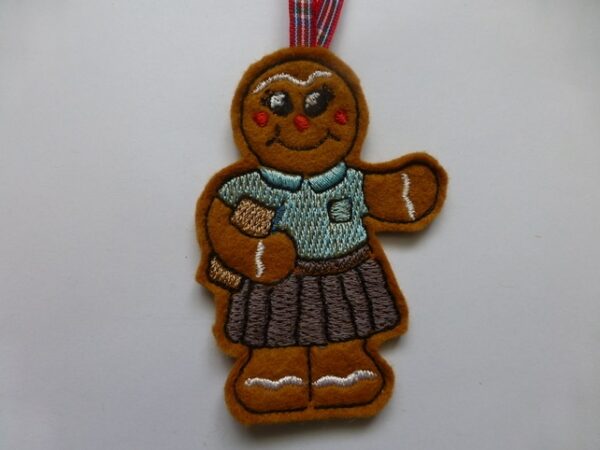 Gingerbread schoolgirl – hanging decoration - main product image