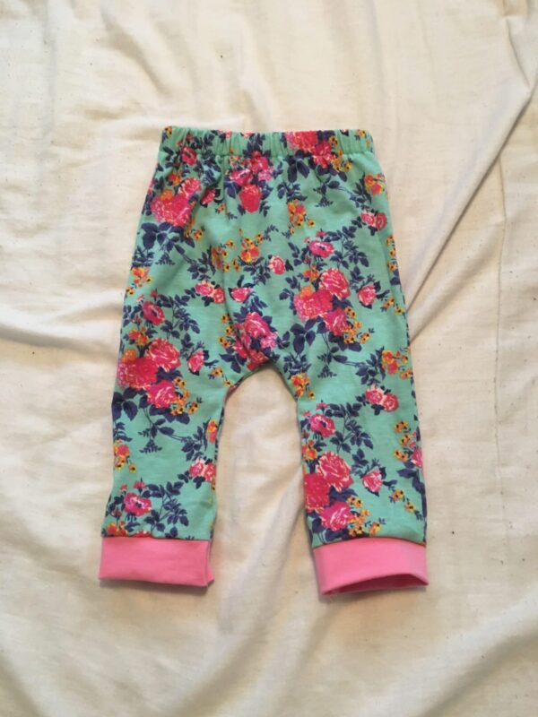 Turquoise floral harem pants - main product image