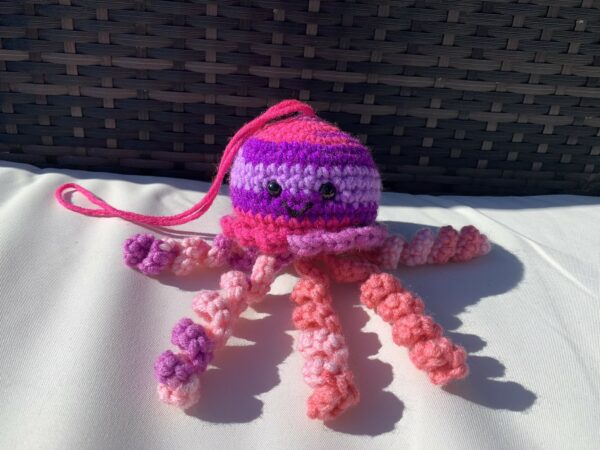 Pink – hanging – jellyfish- handmade – crocheted - product image 2