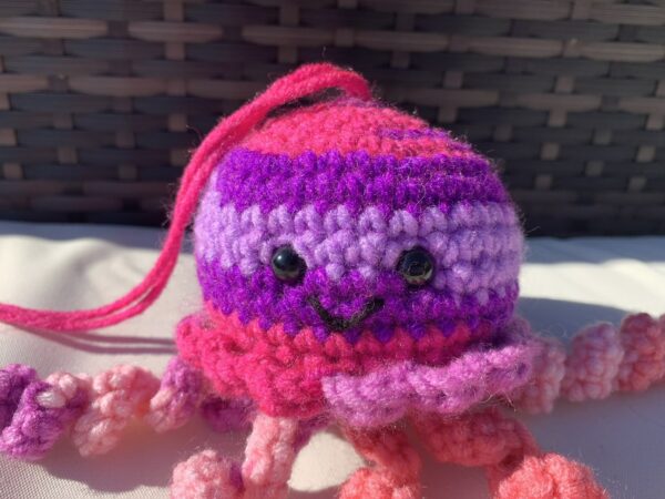 Pink – hanging – jellyfish- handmade – crocheted - main product image