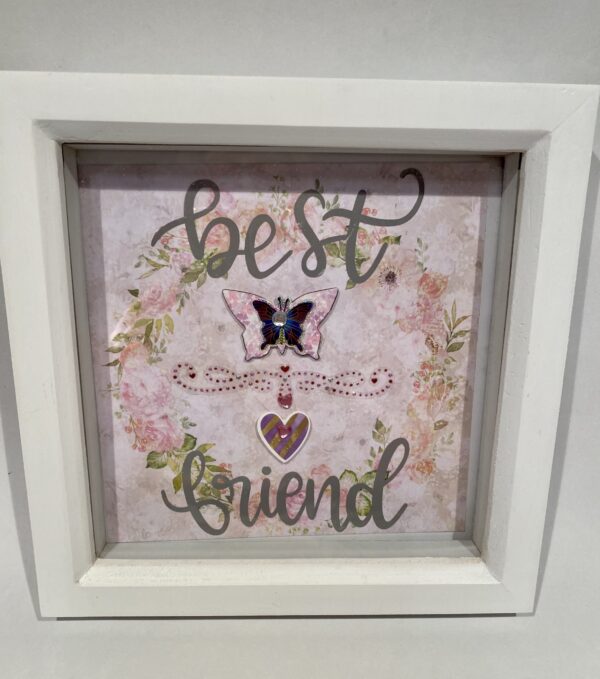 Deep Picture Frame Best Friend ” Wall art decorated 15cm x 15cm - main product image