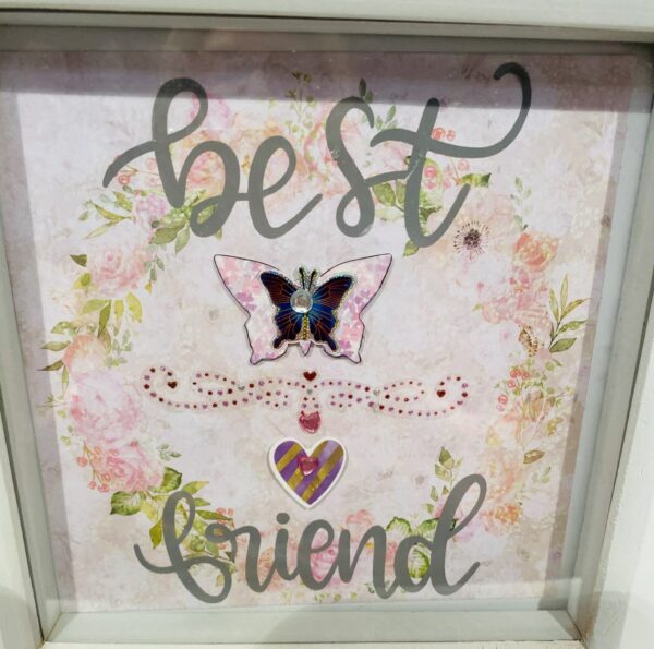 Deep Picture Frame Best Friend ” Wall art decorated 15cm x 15cm - product image 2