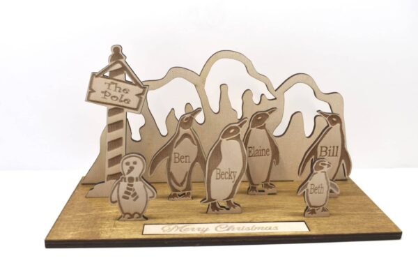 Penguin family personalised Christmas decoration. - product image 2