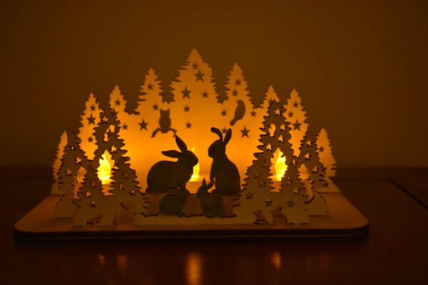 Rabbits tealight display. - product image 2