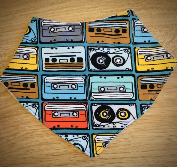 Retro cassette print dribble bib - main product image