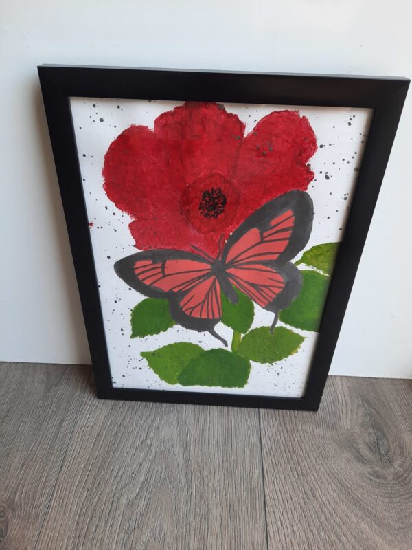 Framed Original Acrylic Painting – Butterfly. - main product image