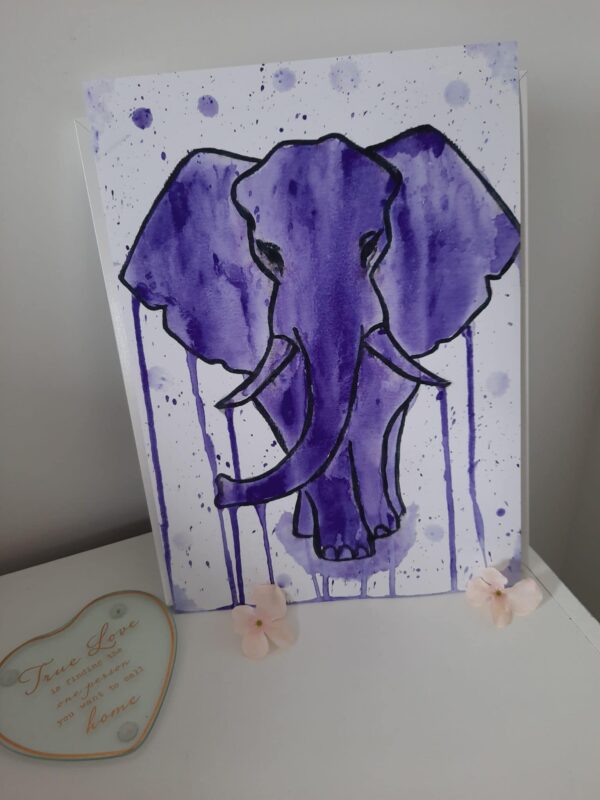 Framed A4 Print – Elephant. - product image 4