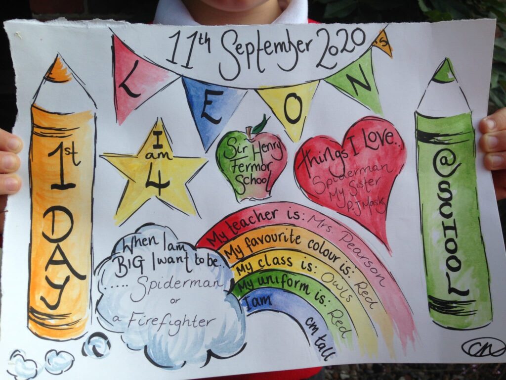 First Day at school sign scroll