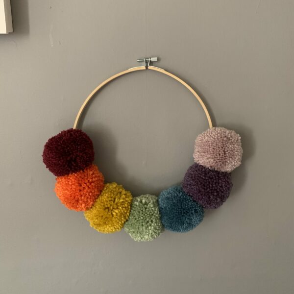 Wooden embroidery hoop rainbow - main product image