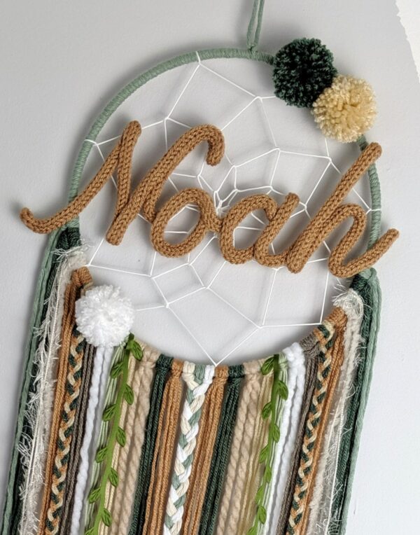 Personalised Jungle Forest Dreamcatcher Wall Hanging Nursery Kids Room Boys Handmade Gift - product image 2