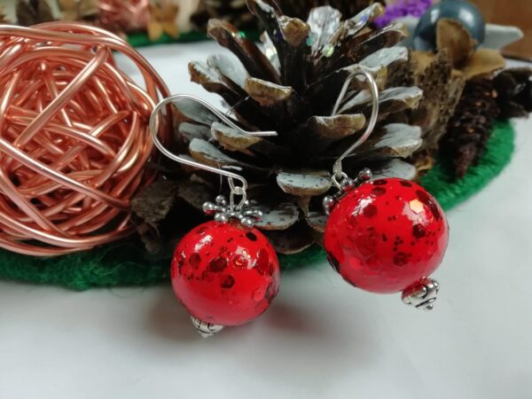 Christmas earrings, sparkly Christmas earrings, festive earrings, Christmas ball ball earrings - product image 4