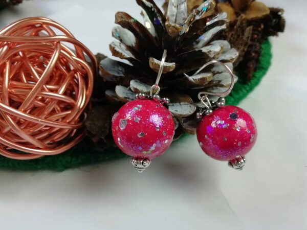 Christmas earrings, sparkly Christmas earrings, festive earrings, Christmas ball ball earrings - product image 5