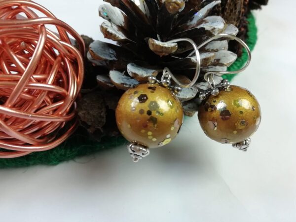 Christmas earrings, sparkly Christmas earrings, festive earrings, Christmas ball ball earrings - product image 2