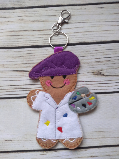 Artist Gingerbread decoration – fridge magnet – keying, Gingerbread Christmas Decoration - product image 2