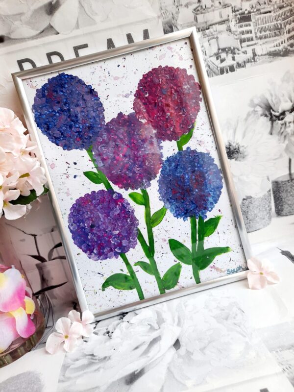 Hydrangea original acrylic painting. - product image 2