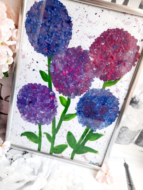 Hydrangea original acrylic painting. - product image 3