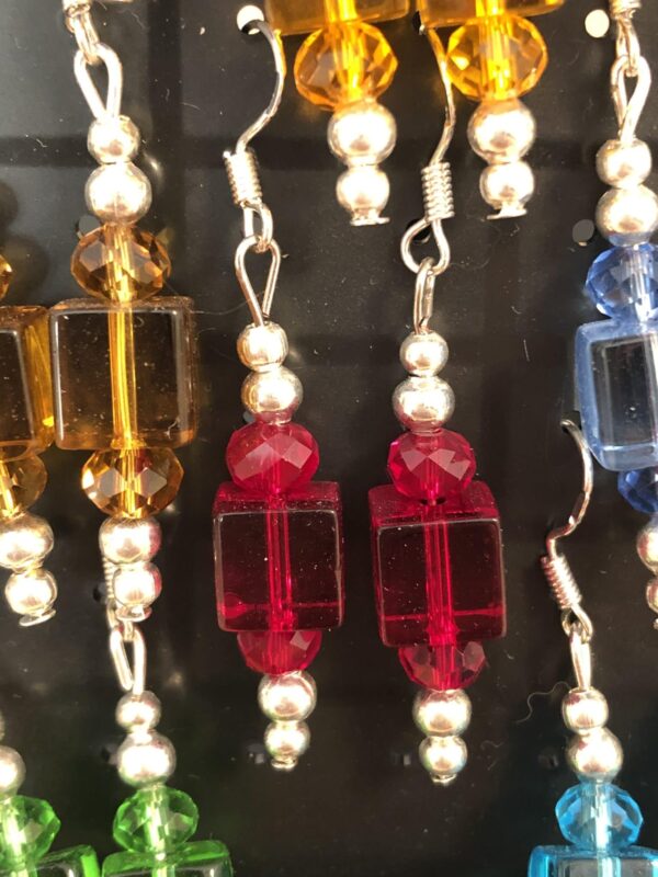 Glass cube earrings - product image 2