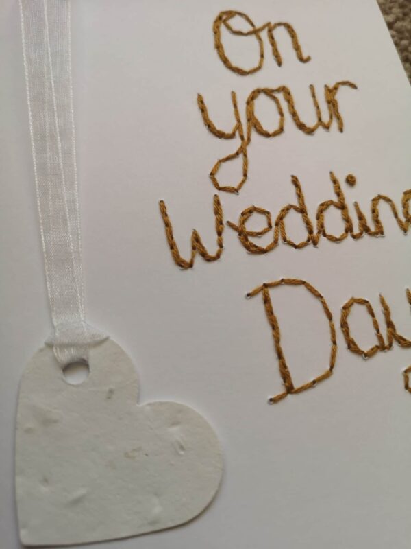 Plantable wildflower seed paper heart on your wedding day card - product image 3