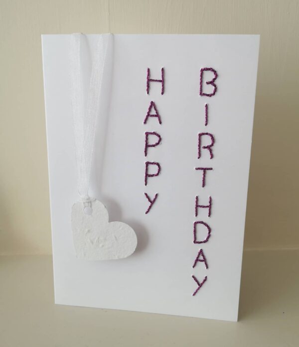 Plantable wildflower seed paper heart happy birthday card - product image 4