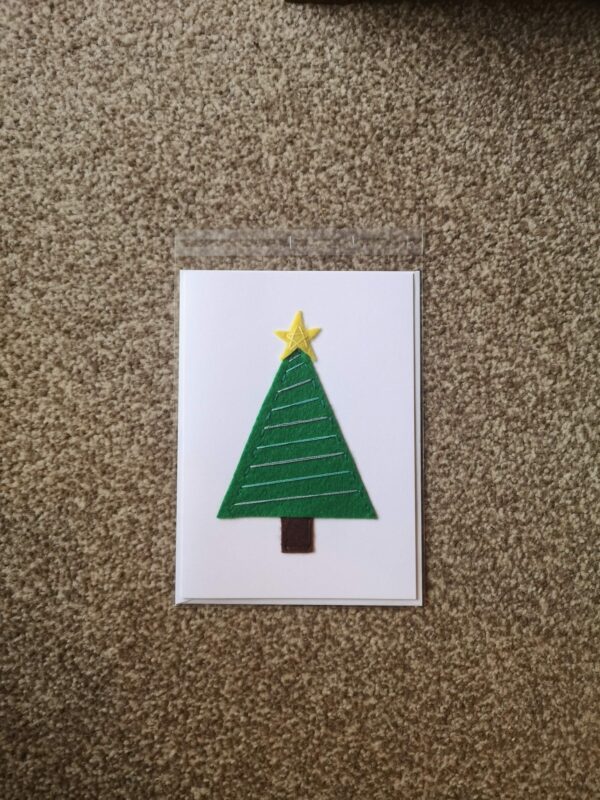 Handstitched Felt Christmas Tree card - main product image