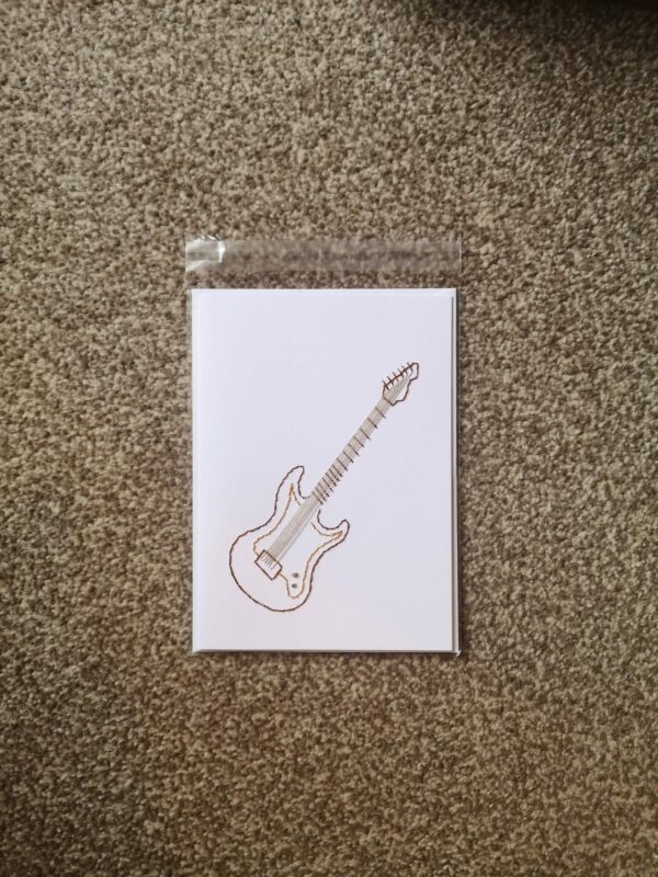 Handstitched Guitar greeting card - main product image