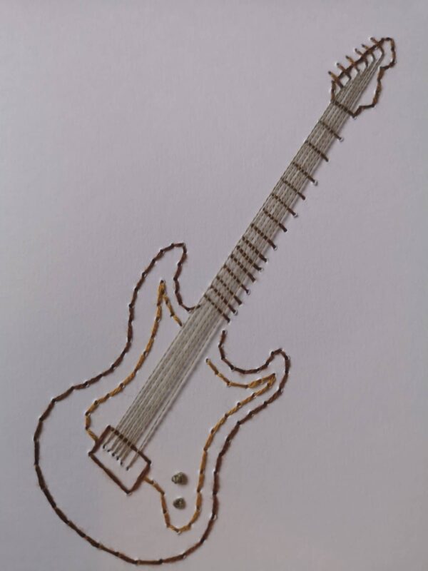 Handstitched Guitar greeting card - product image 2