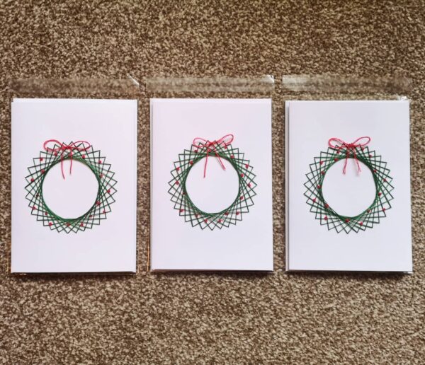 Handstitched christmas wreath card - main product image