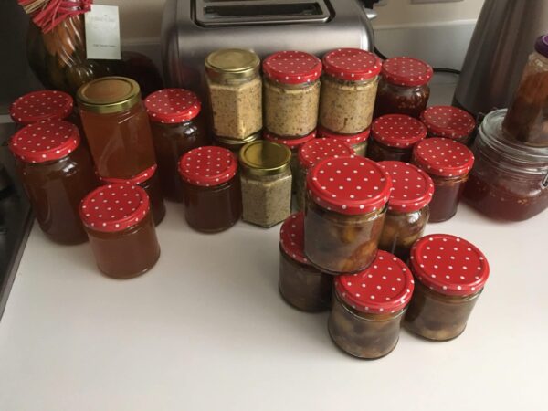Trio of 190ml or 380ml chutneys/preserves in chicken eco caddy - product image 2