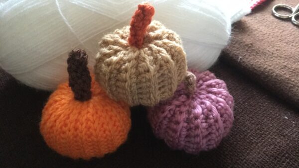 Trio of Hand Crocheted Pumpkins - main product image